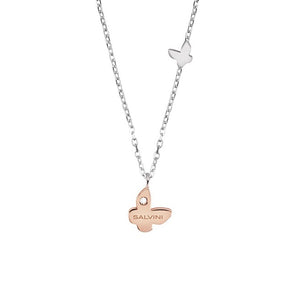 Collana Salvini Be Happy oro bianco 9 Kt farfalla Diamanti 0,01 Ct-2b Gioielli