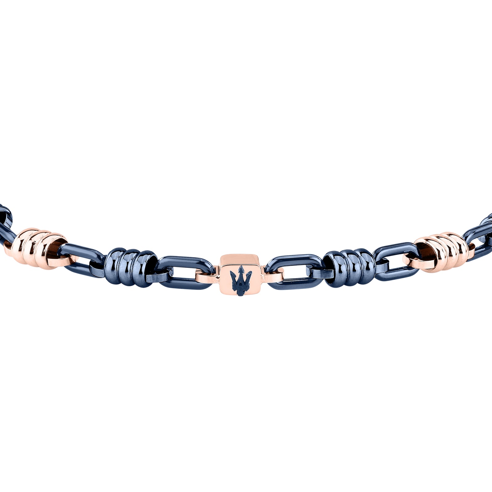 Bracciale Maserati Ceramic JM426ATZ90 uomo in ceramica blu e finiture oro rosa-2b Gioielli