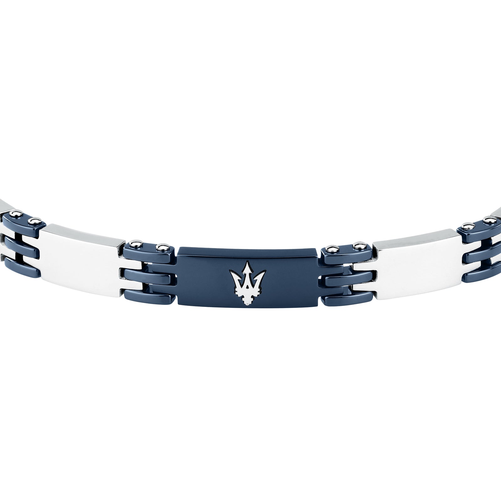 Bracciale Maserati Ceramic JM426ATZ104 uomo in ceramica chiara e dettagli blu-2b Gioielli
