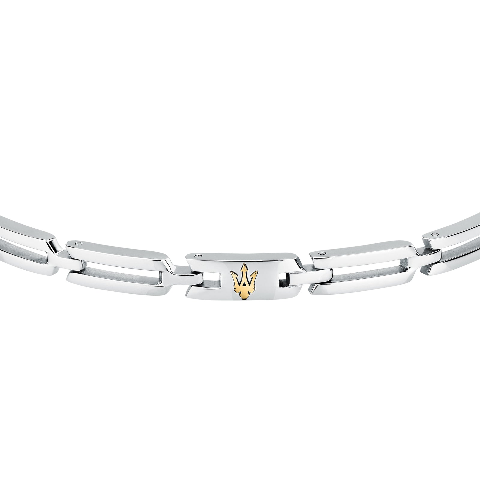 Bracciale Maserati Iconic JM424AVD74 uomo in acciaio con Tridente dorato-2b Gioielli