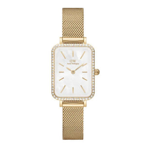 Orologio DW Quadro Lumine Bezel Evergold DW00100668 donna 20x26-2b Gioielli