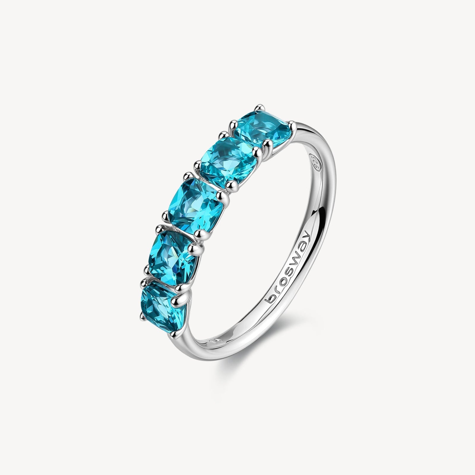Anello Brosway Fancy FAG23D – Zircone paraiba argento misura 16-2b Gioielli