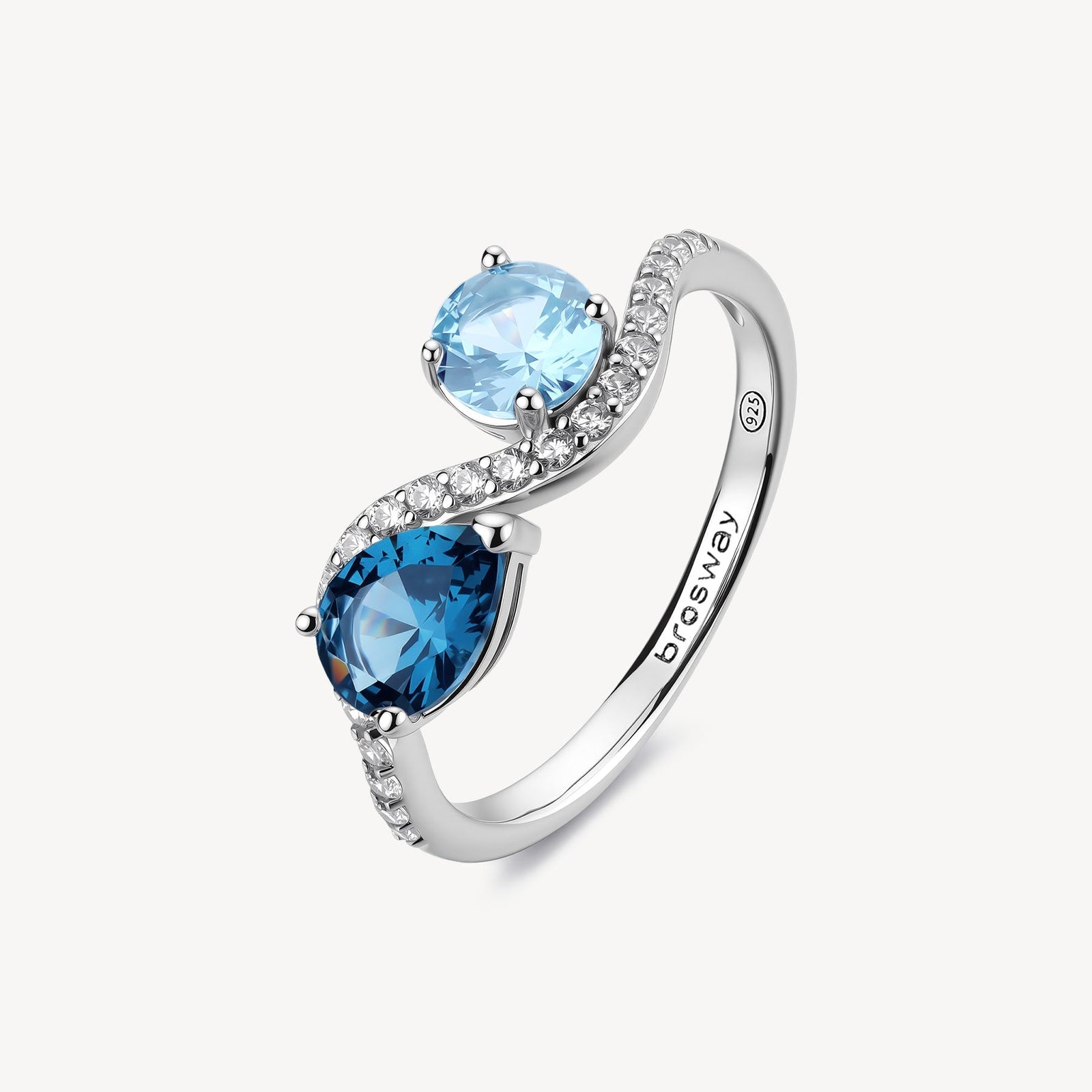 Anello Brosway Fancy FCL138C argento 925 – Misura 14, zirconi blu-2b Gioielli