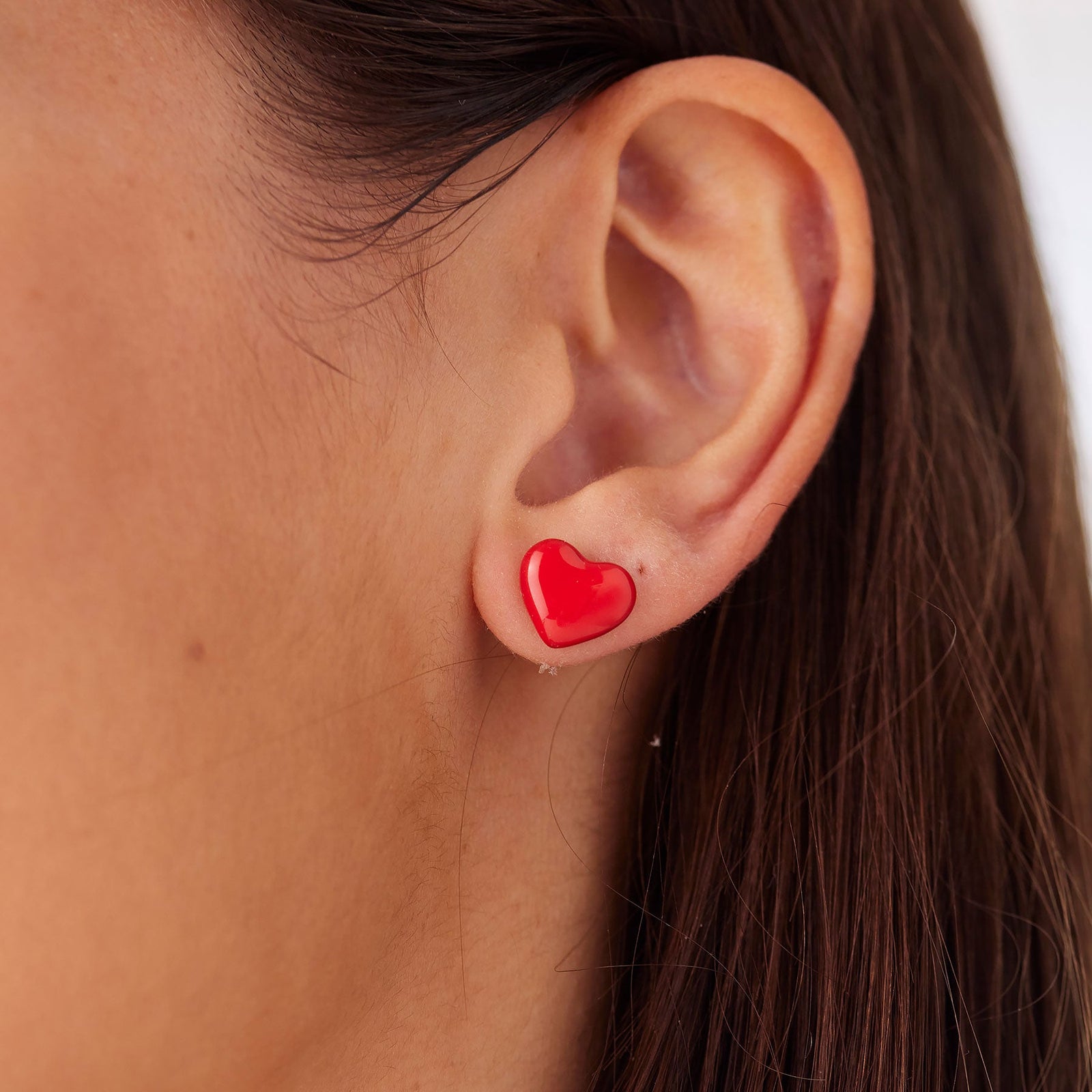 Orecchini S’Agapõ Click SCK300 cuore smaltato rosso