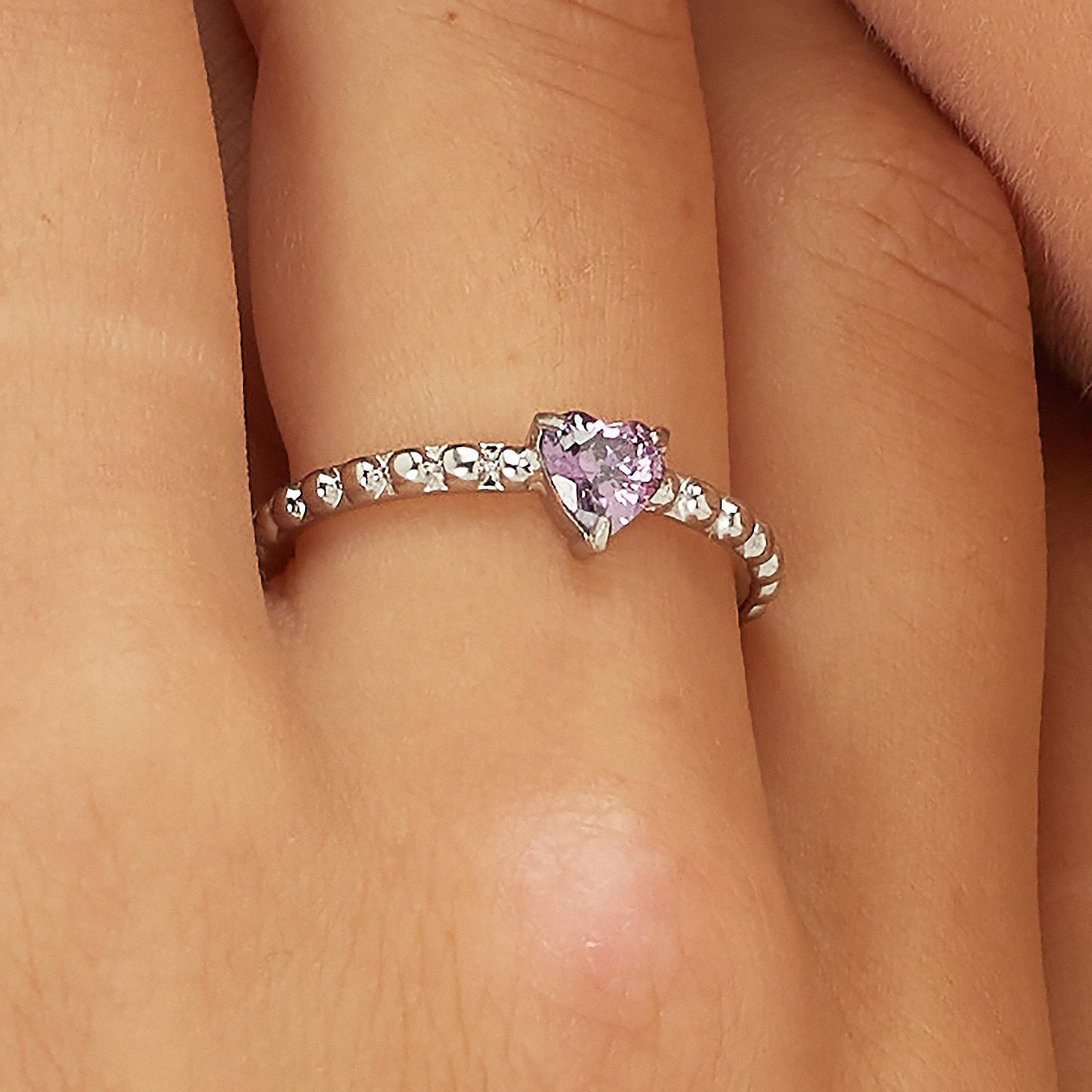Anello S’Agapõ Dazzly SDZ125 cuore con zirconia viola – misura universale-2b Gioielli