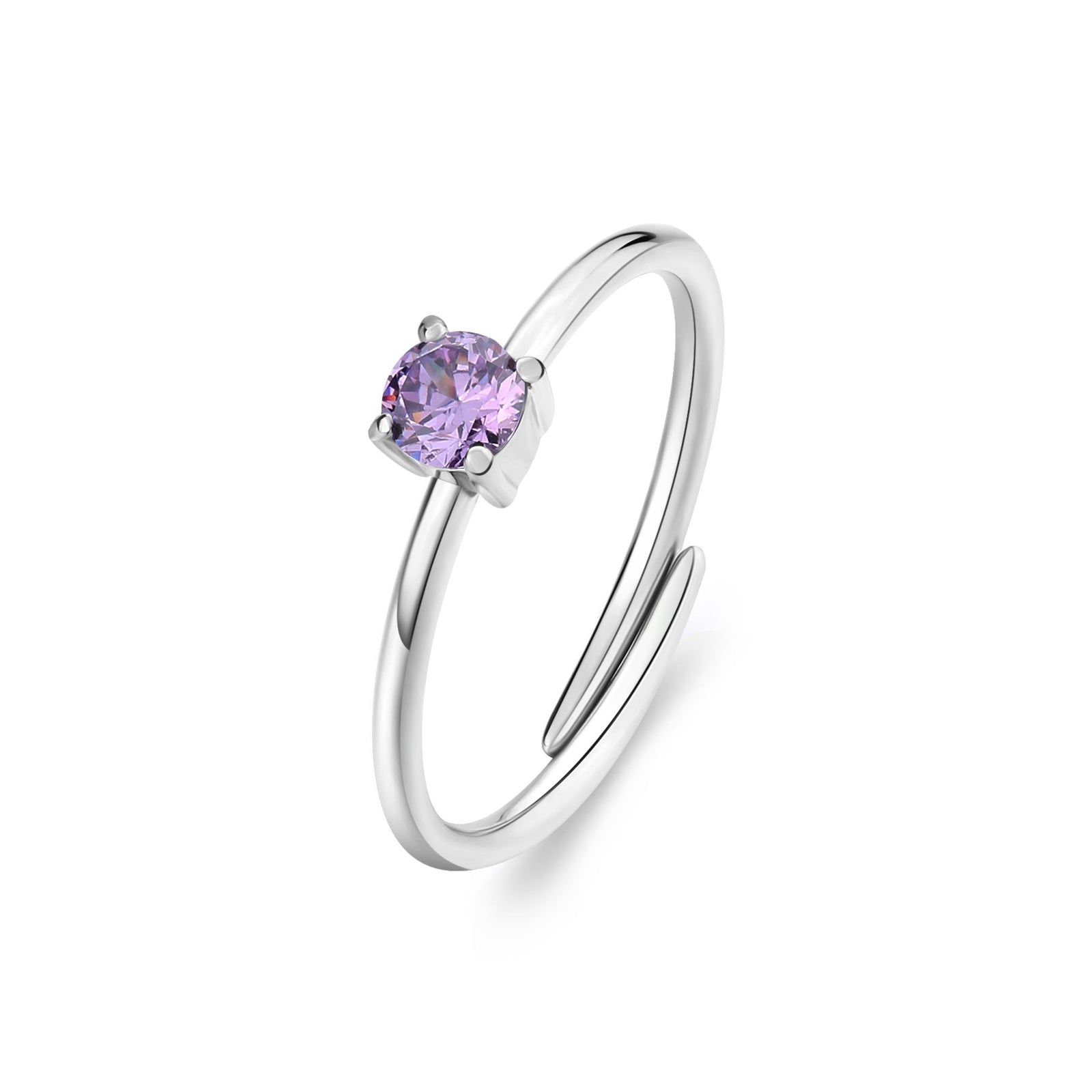 Anello S’Agapõ Dazzly SDZ33 zirconia viola – misura universale-2b Gioielli