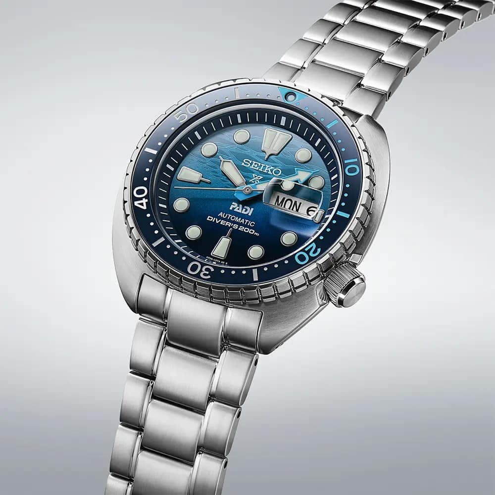 Orologio Seiko Prospex PADI Turtle SRPK01K1 The Great Blue automatico uomo 45 mm-2b Gioielli