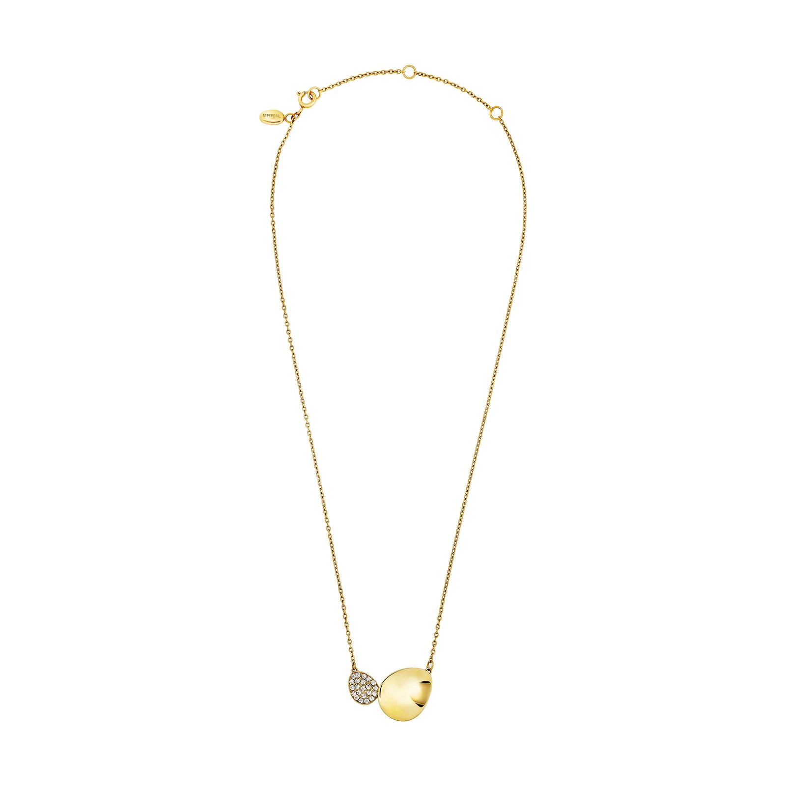 Collana Breil B Whisper Glow TJ4203 dorata con elemento centrale e cristalli, vista intera