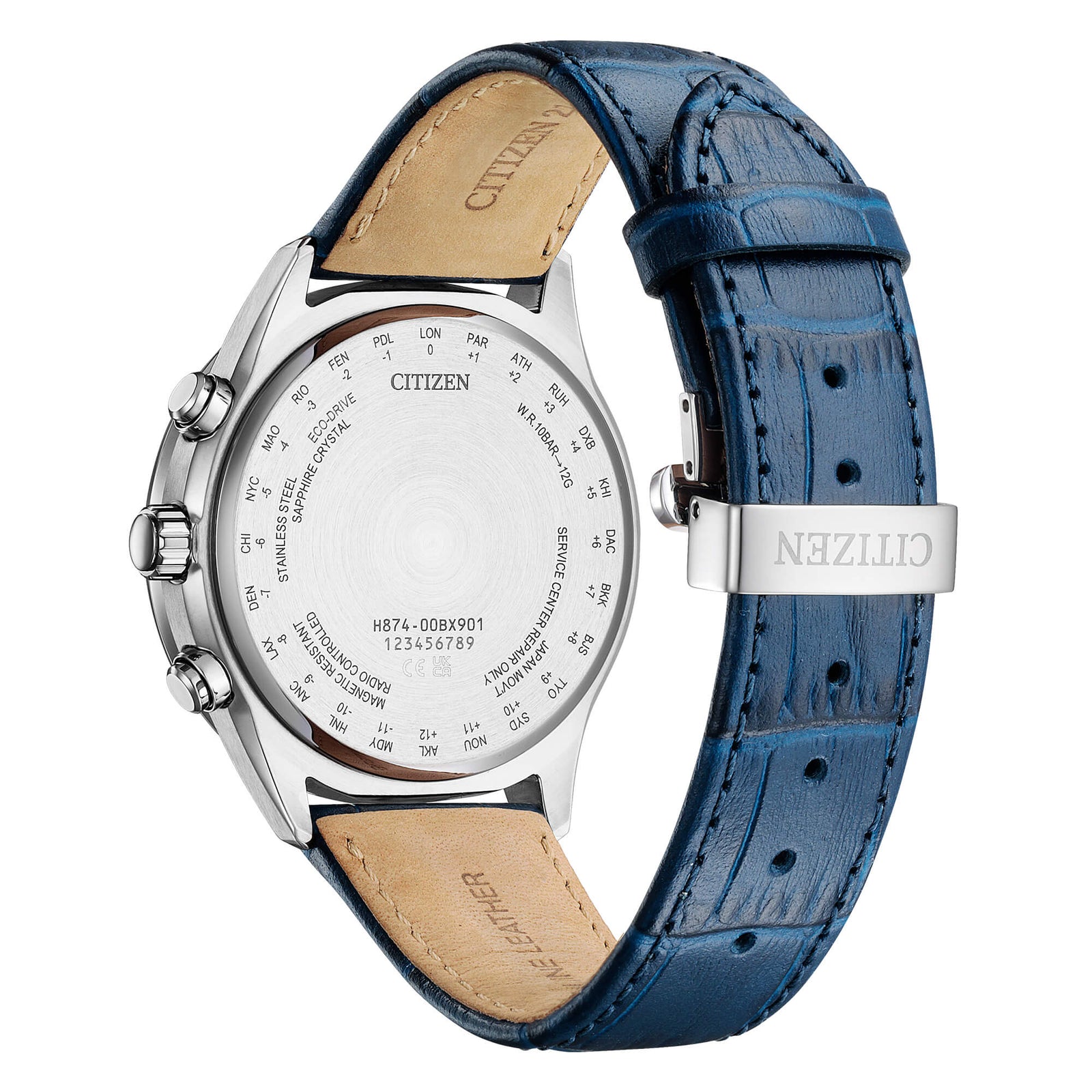 Citizen Tsuki-Yomi BY1030-09A Moon Phase cinturino pelle blu-2b Gioielli