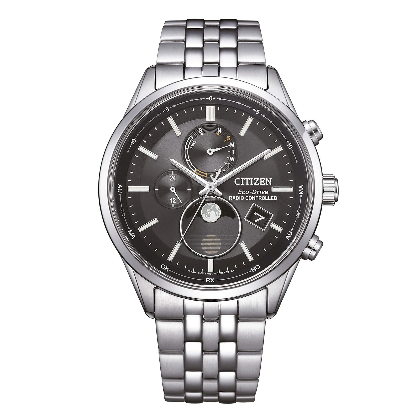 Citizen Tsuki-Yomi BY1030-50E Moon Phase Eco-Drive quadrante nero-2b Gioielli