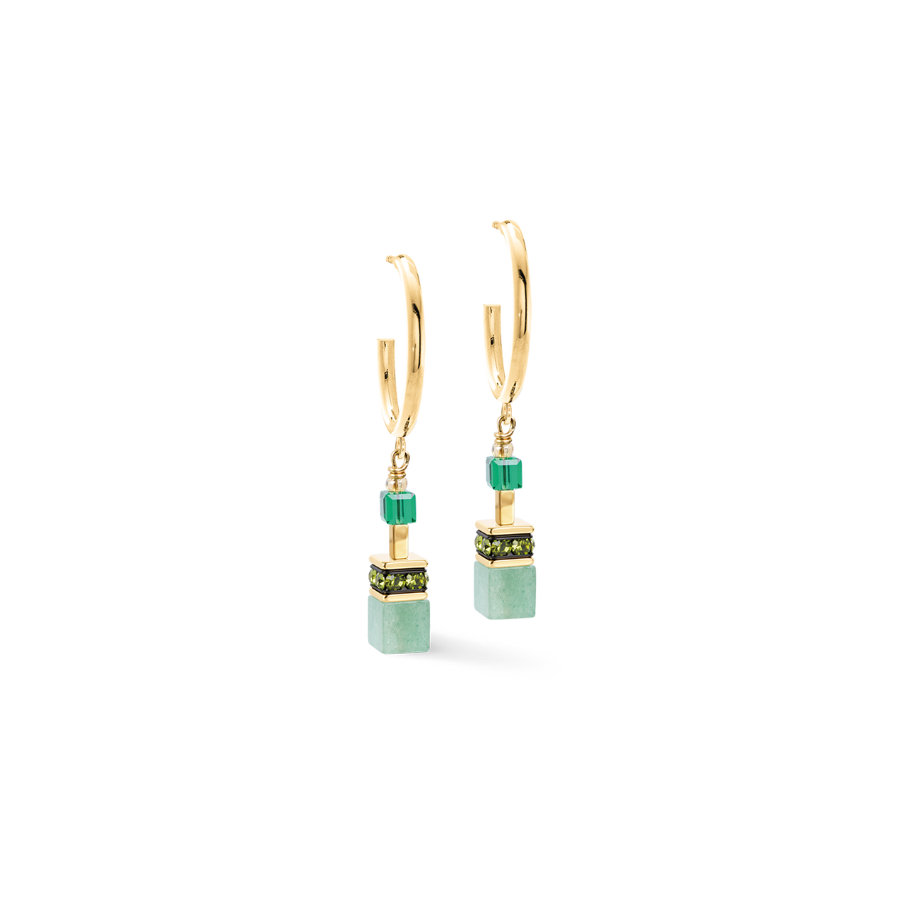 Orecchini Coeur de Lion GeoCUBE Precious Statement Emerald Garden 3039210516-2b Gioielli
