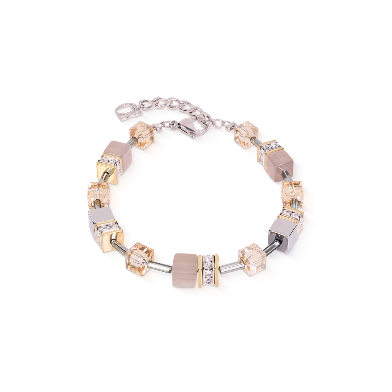 Bracciale Coeur de Lion GeoCUBE Agata ed Ematite grigio-oro 4017301216-2b Gioielli