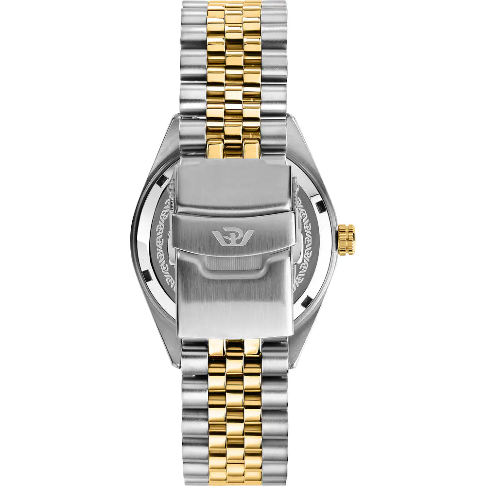 Philip Watch Caribe R8253597111, terza vista ufficiale della cassa e bracciale oro e acciaio