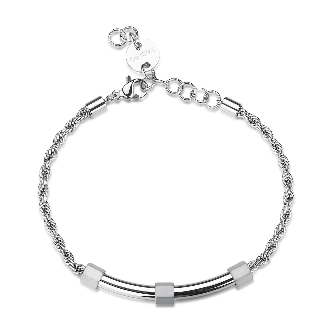 Bracciale S'Agapõ Bound SBD16 uomo acciaio satinato-2b Gioielli