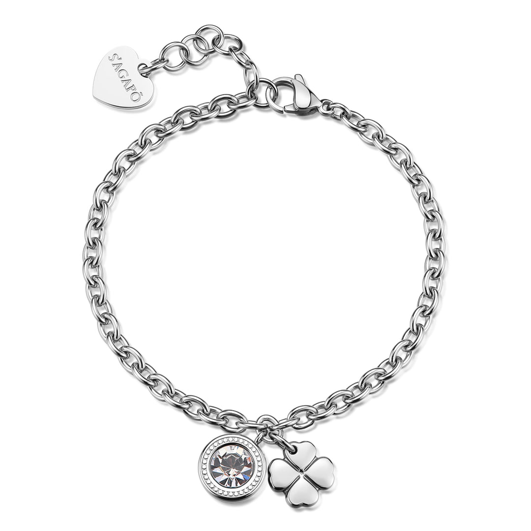Bracciale S'Agapõ Lucky Light SKT58 quadrifoglio-2b Gioielli