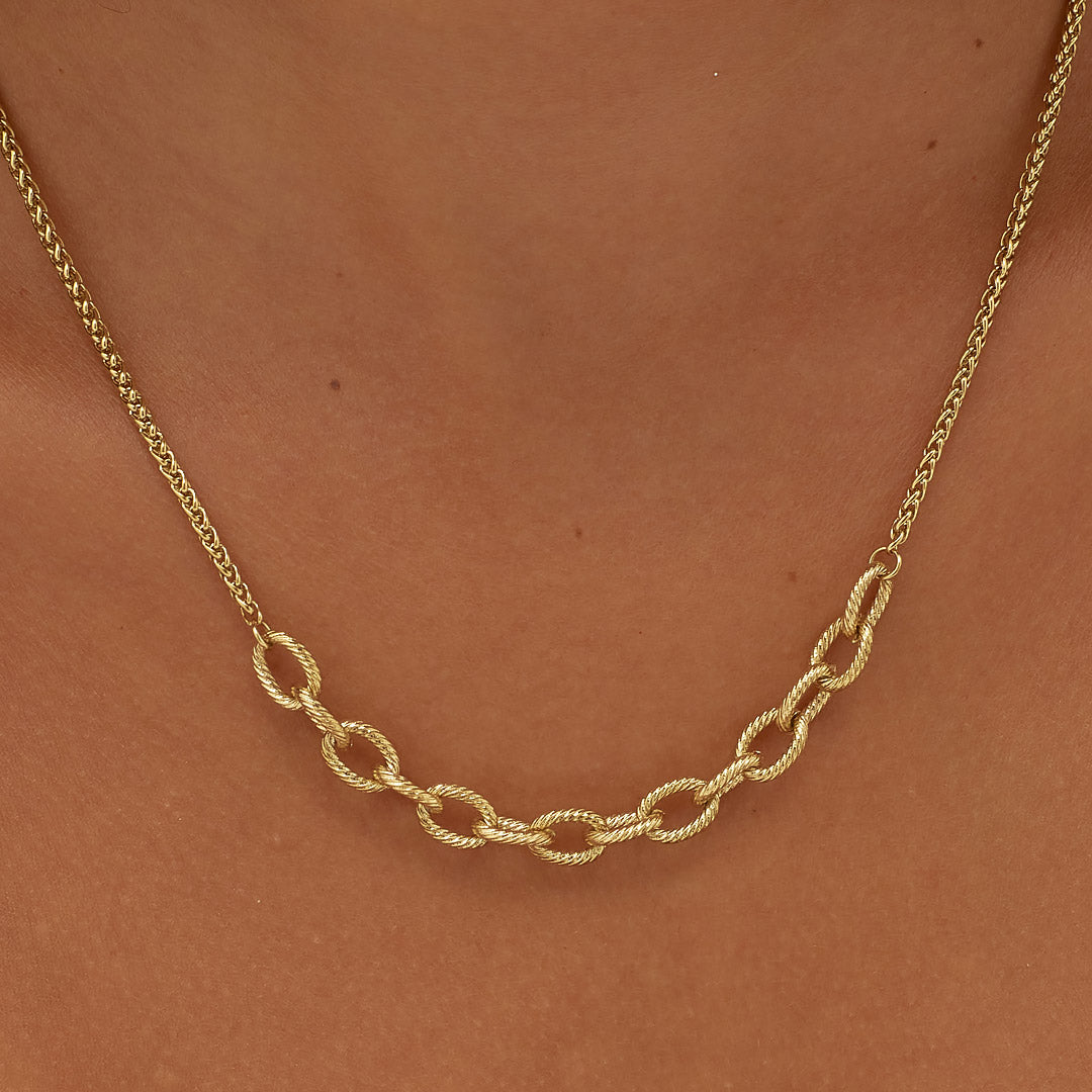 Collana S’Agapõ Chunky SHK62 dorata spiga e rolò – foto 4