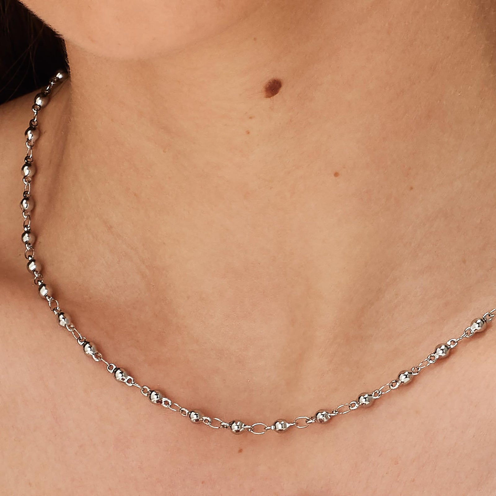 Collana S’Agapõ Chunky SHK77 argentata a pallini – foto 3