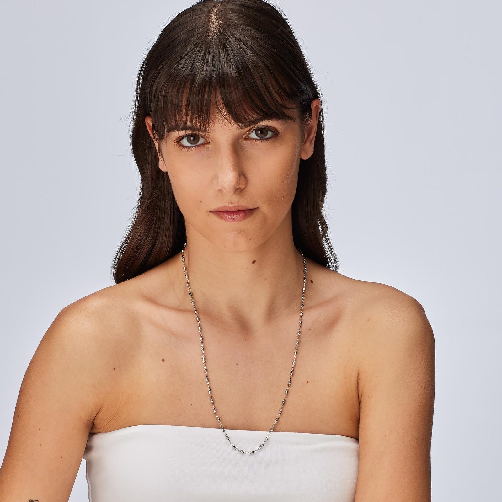 Collana lunga S’Agapõ Chunky SHK86 argento a pallini-2b Gioielli