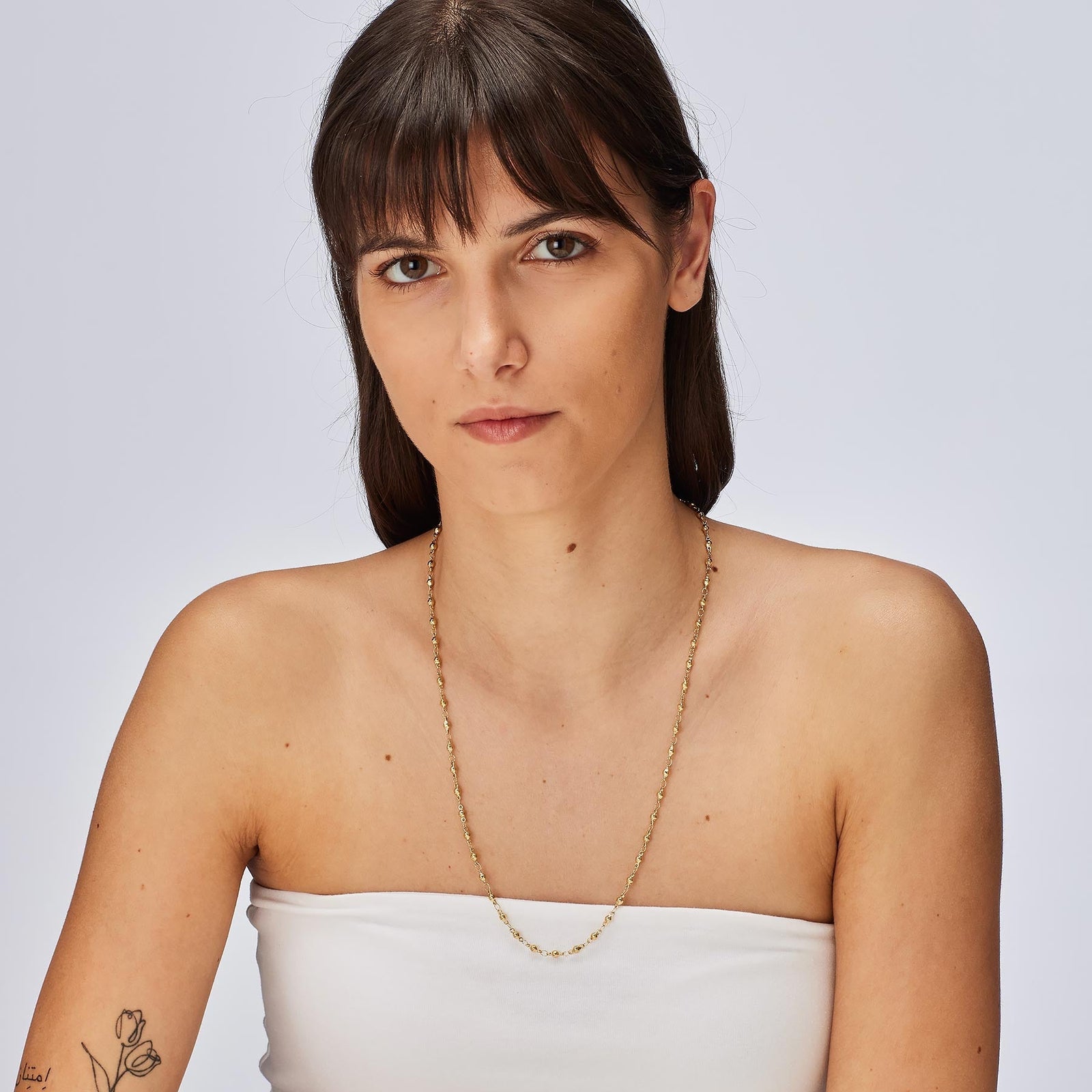 Collana lunga S’Agapõ Chunky SHK89 dorata a pallini – dettaglio 2