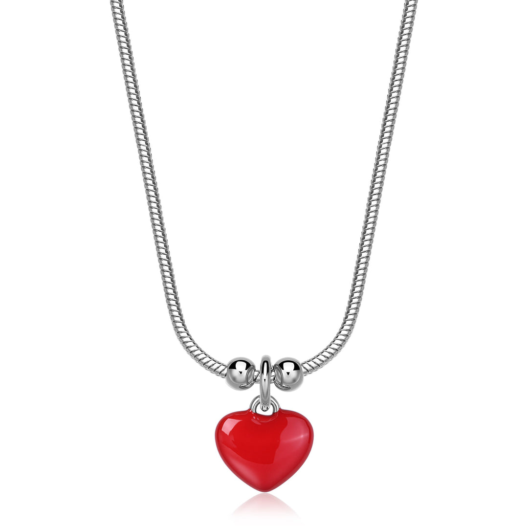 Collana S'Agapõ Click SCK284 cuore smalto rosso-2b Gioielli