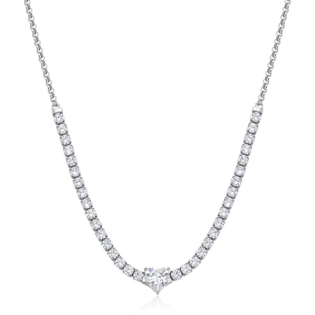 Collana S'Agapõ Dazzly SDZ147 cuore e zirconia-2b Gioielli