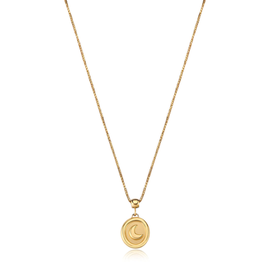 Collana S'Agapõ Feelings SFE41 luna satinata color oro-2b Gioielli