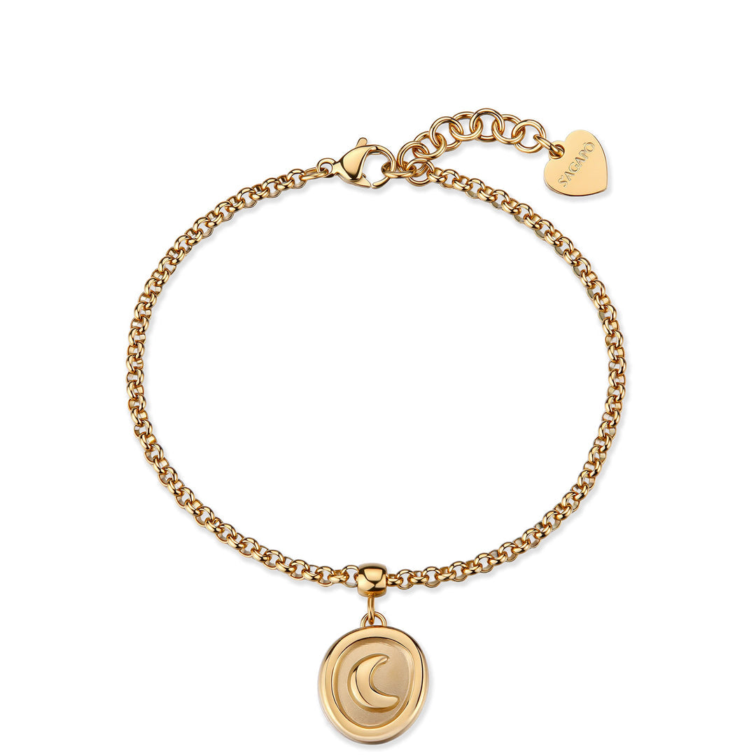 Bracciale S'Agapõ Feelings SFE47 luna dorata-2b Gioielli
