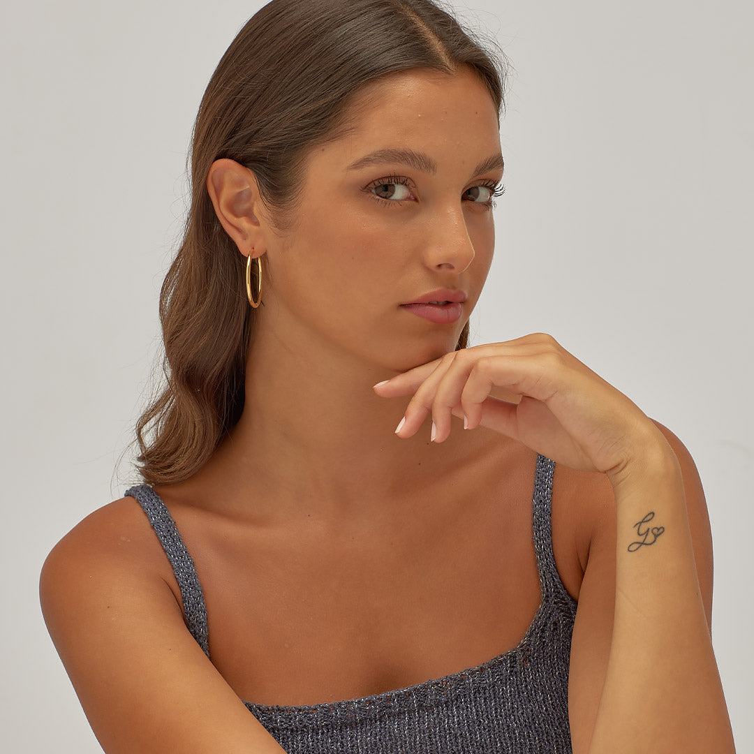 Orecchini S'Agapõ Chunky SHK76 cerchi dorati-2b Gioielli