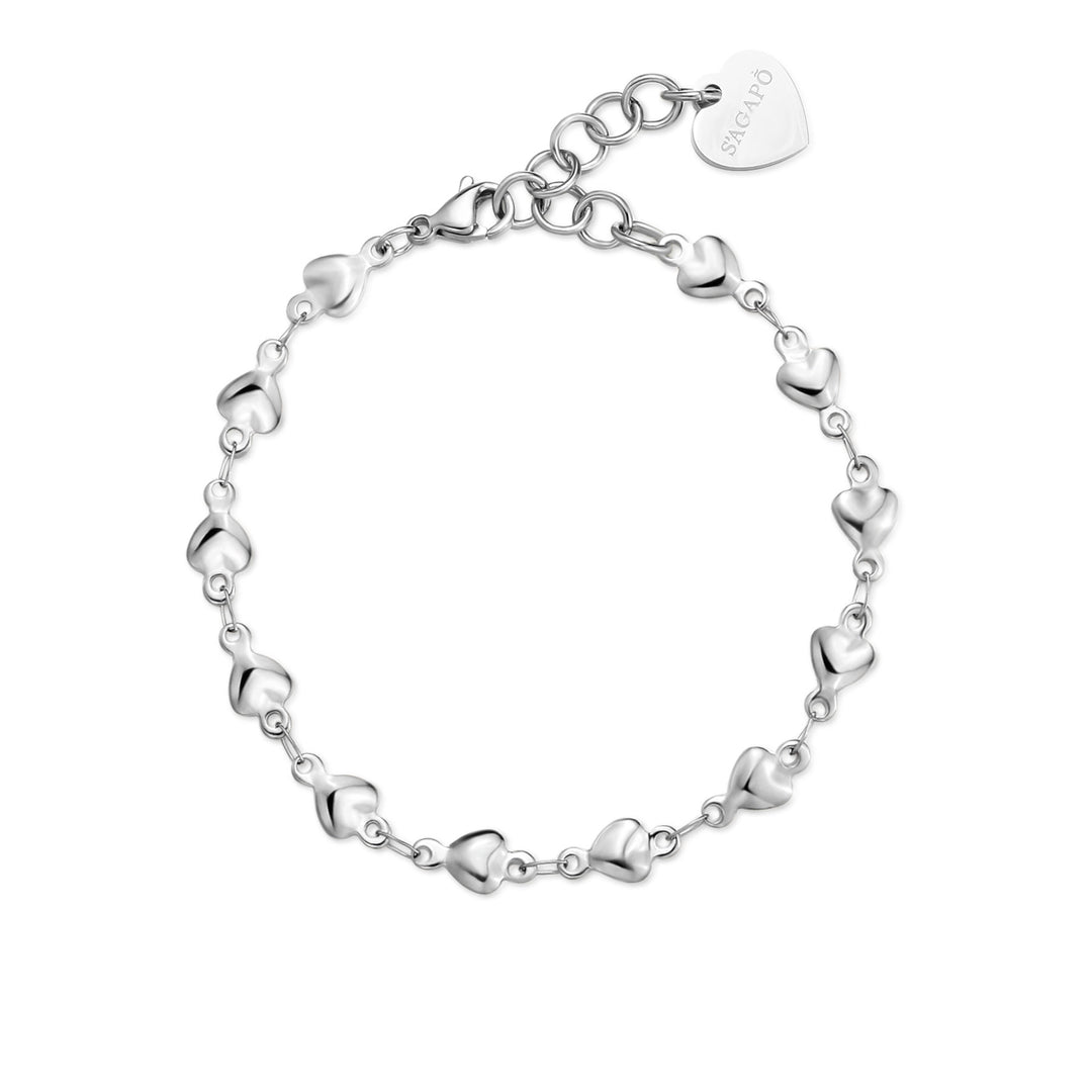 Bracciale S'Agapõ Chunky SHK93 catena con cuori-2b Gioielli