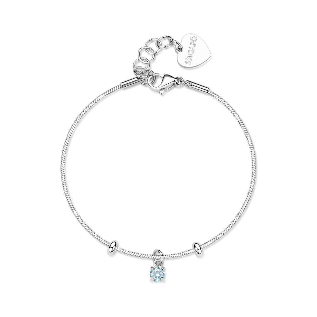 Bracciale S'Agapõ Joy SJY012 cristallo color acquamarina-2b Gioielli