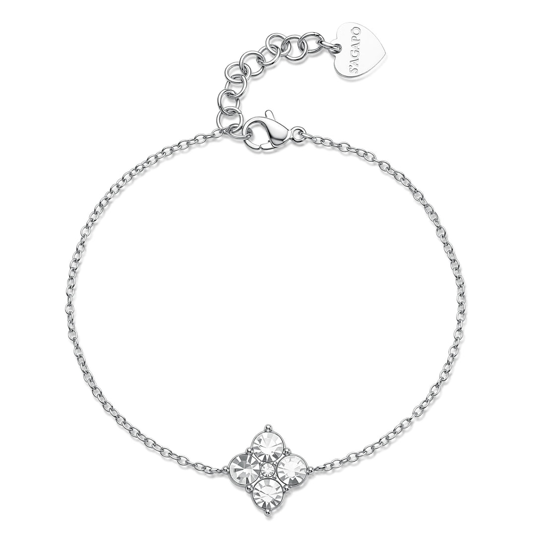 Bracciale S'Agapõ Gleam SLA13 cristalli centrali-2b Gioielli