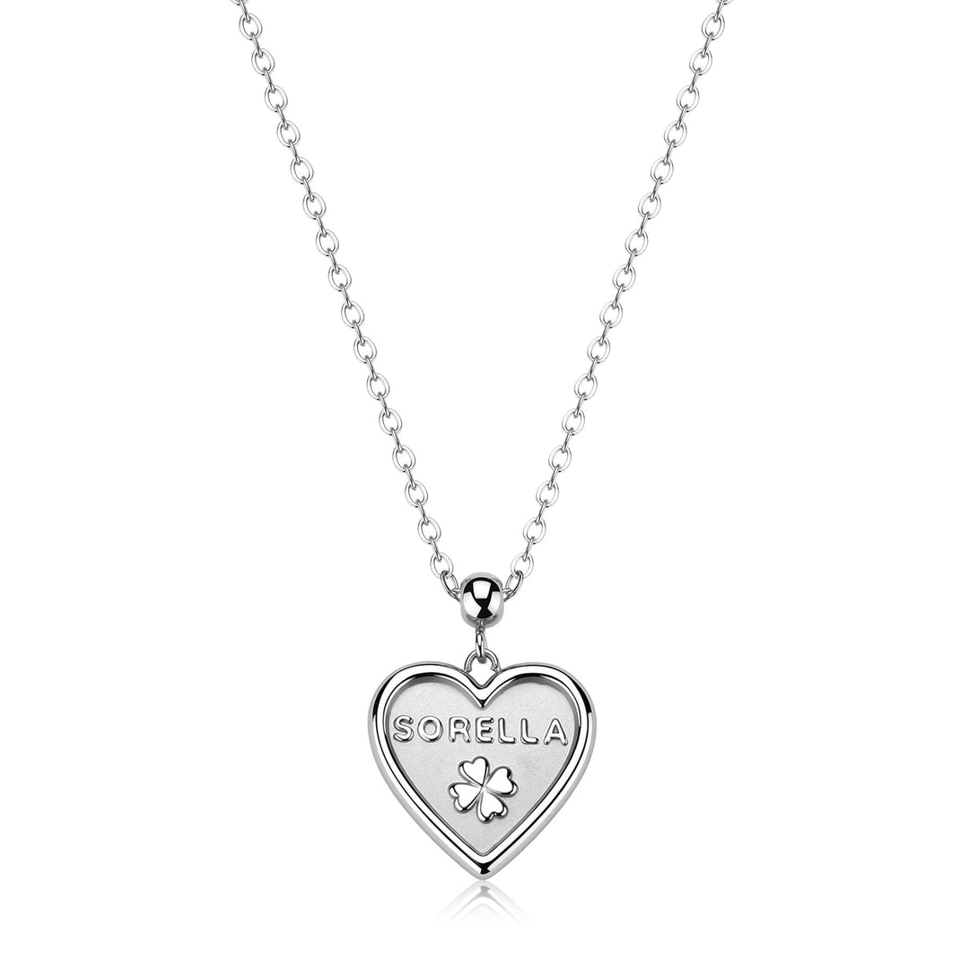 Collana S'Agapõ Duh Duh SUH02 cuore Sorella e quadrifoglio-2b Gioielli