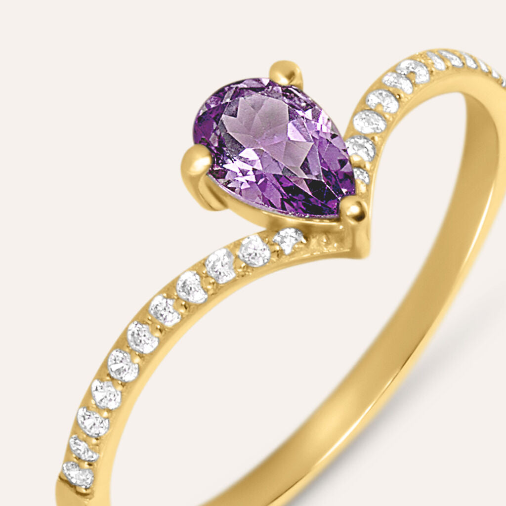 Anello Stroili Amélie 1437860 oro 9 kt e ametista – misura 14-2b Gioielli