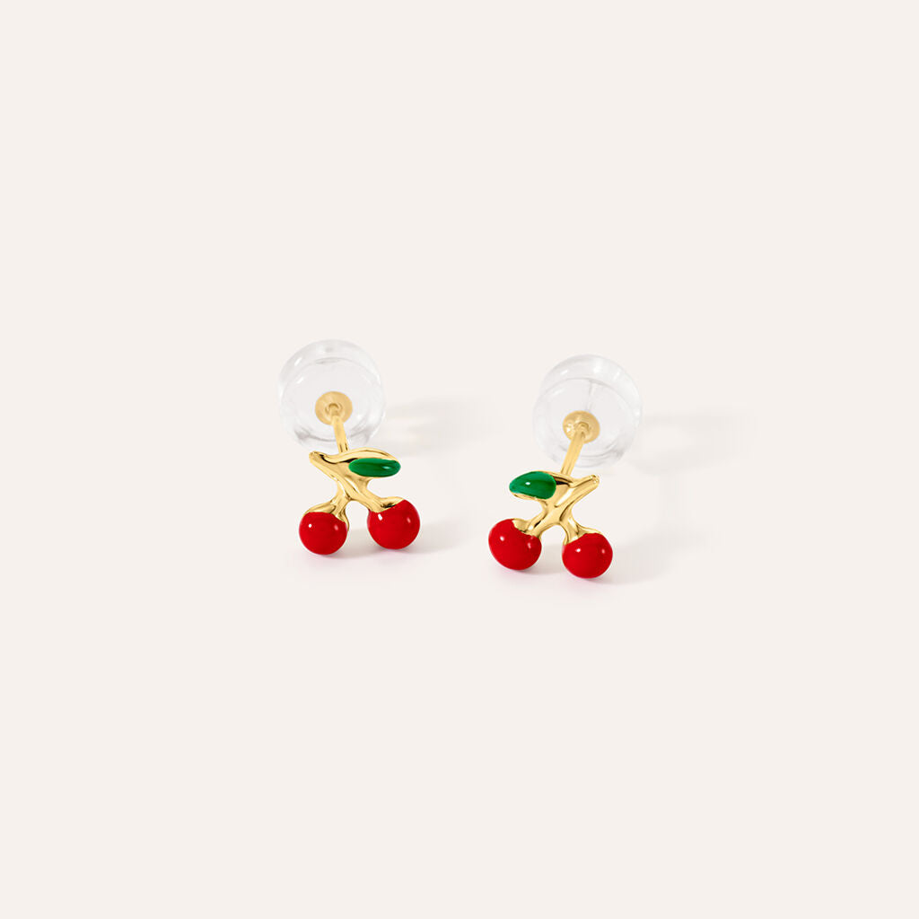 Orecchini Stroili Mon Petit Ciliegia oro giallo 9 kt bambina-2b Gioielli
