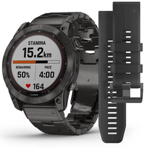 Orologio Garmin Fenix 7X 010-02541-27 Sapphire Solar Titanium Carbon Gray 51 mm smartwatch-2b Gioielli