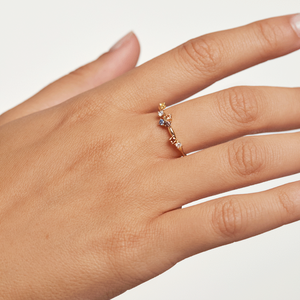 Anello PdPaola AN01-210-12 Five argento 925 placcato oro 18 Kt misura 12-2b Gioielli