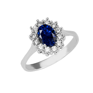 Anello oro bianco 18kt Diamanti 0,30 Ct Zaffiro 0,82 Ct-2b Gioielli