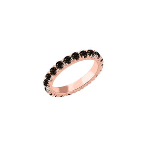 Anello veretta Eternity oro rosa 18kt Diamanti neri 3,51 Ct-2b Gioielli