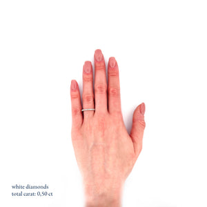 Anello veretta Eternity oro bianco 18Kt Diamanti 0,54 Ct-2b Gioielli