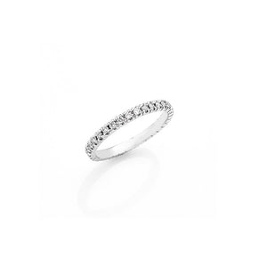 Anello veretta Eternity oro bianco 18Kt Diamanti 0,54 Ct-2b Gioielli