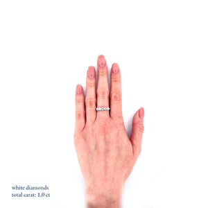 Anello riviera oro bianco 18kt Diamanti 1,00 Ct-2b Gioielli