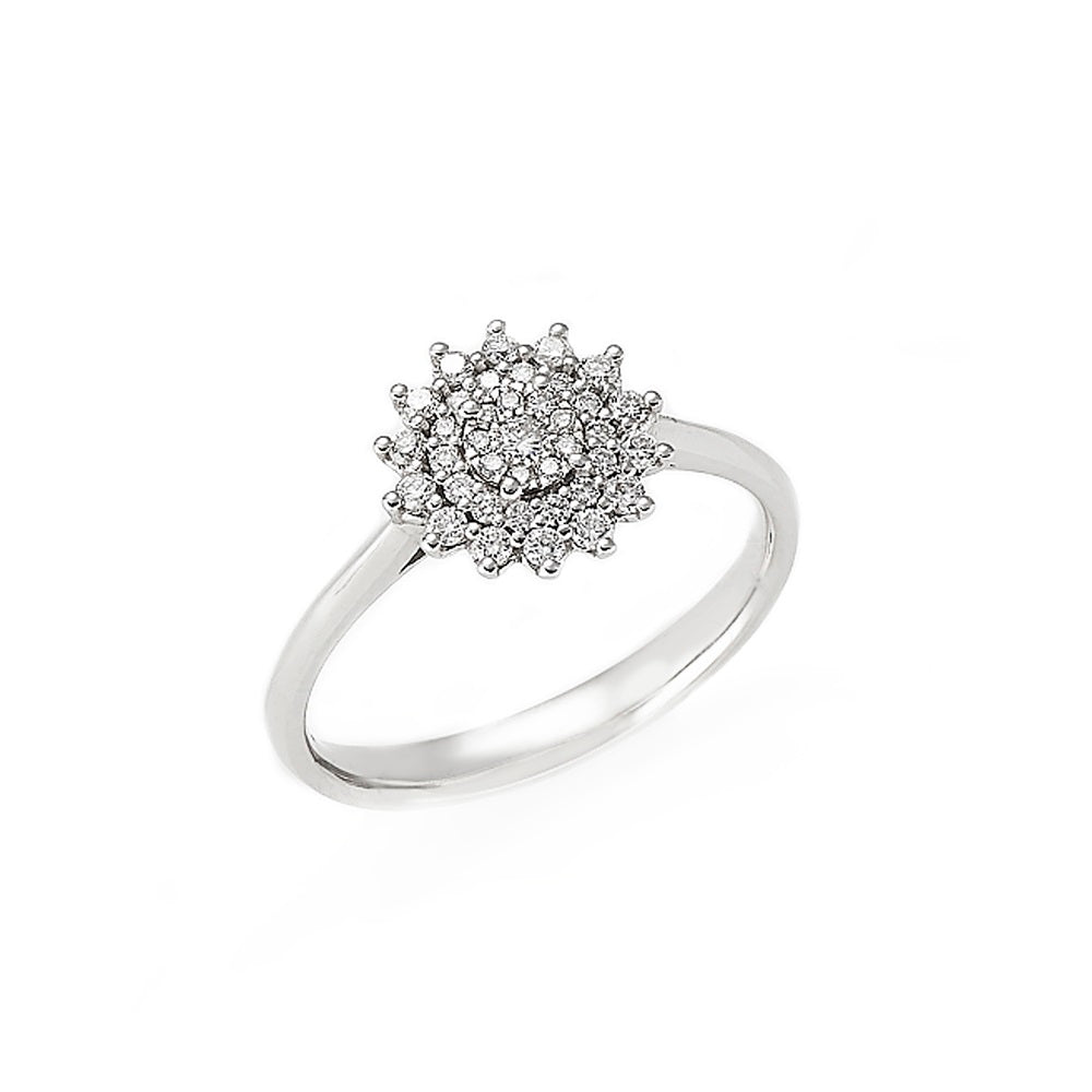 Anello oro bianco 18kt Diamanti 0,30 Ct-2b Gioielli