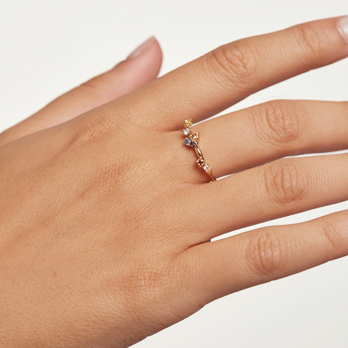 Anello PdPaola AN01-210-16 Five in argento 925 placcato oro 18 Kt misura 16-2b Gioielli
