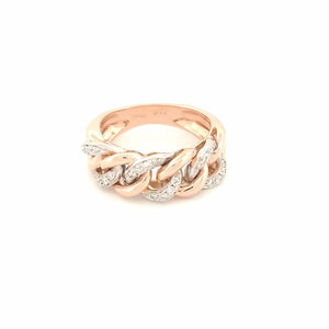 Anello oro Rosa 18kt Diamanti 0,24 Ct Grumette-2b Gioielli