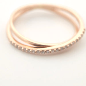 Anello oro Rosa 18kt Diamanti 0,10 Ct-2b Gioielli