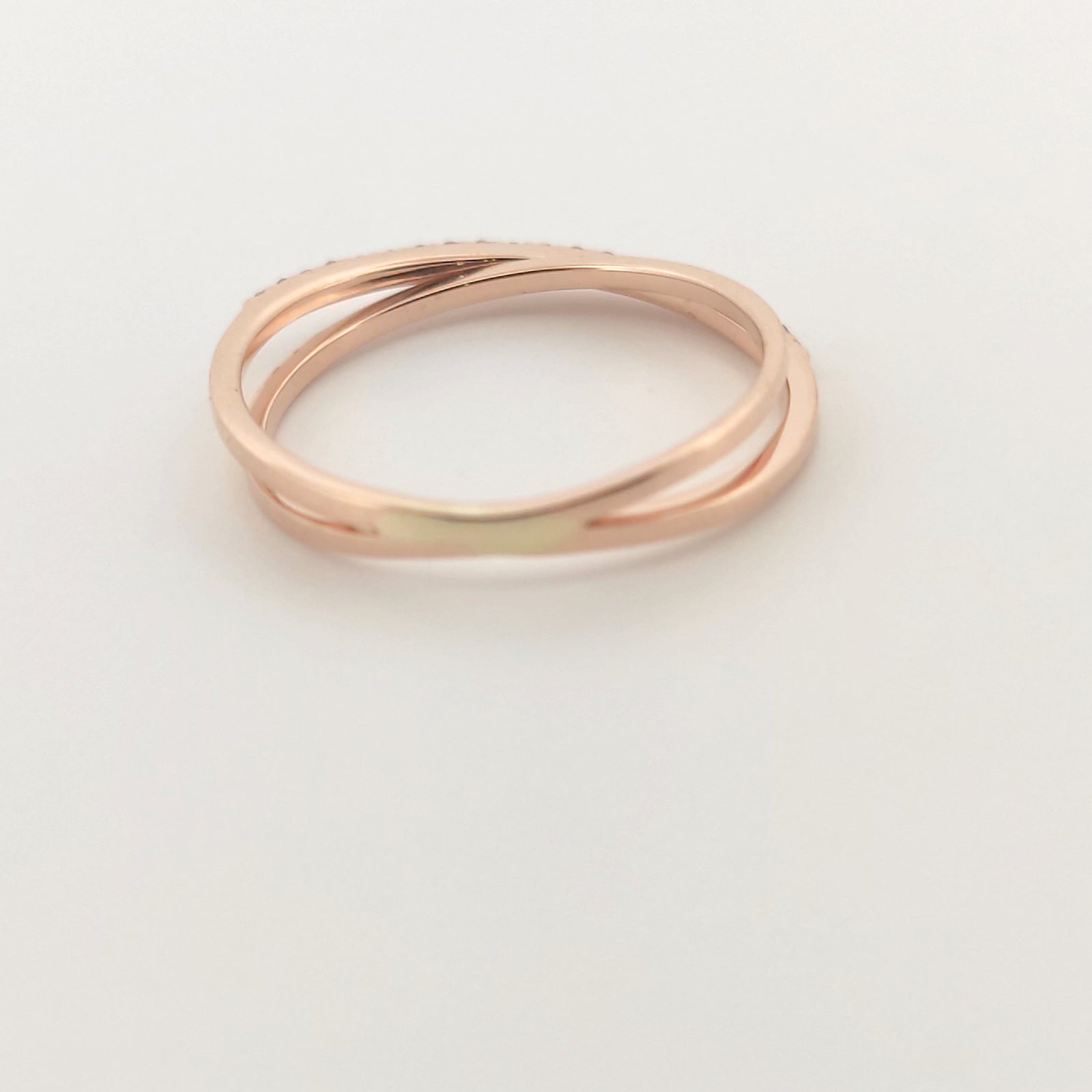 Anello oro Rosa 18kt Diamanti 0,10 Ct-2b Gioielli