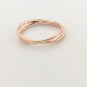 Anello oro Rosa 18kt Diamanti 0,10 Ct-2b Gioielli