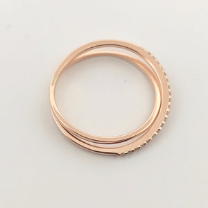 Anello oro Rosa 18kt Diamanti 0,10 Ct-2b Gioielli