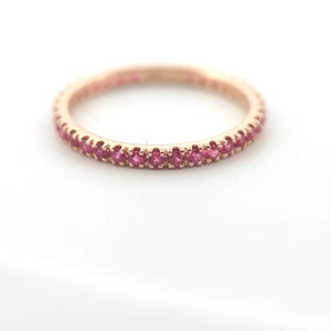 Anello veretta Eternity oro rosa 18kt Rubini 0,49 Ct-2b Gioielli