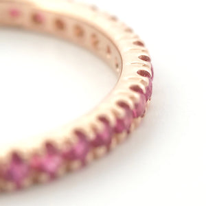 Anello veretta Eternity oro rosa 18kt Rubini 0,49 Ct-2b Gioielli